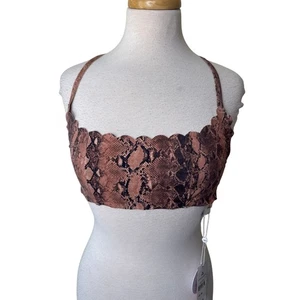 Top bikini PQ Swim Kaa reversibile senza cuciture onda taglia D nuovo con etichetta - Foto 1 di 5