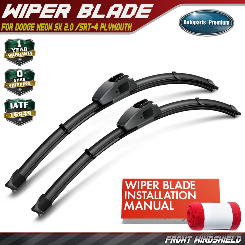 2x Front 22" & 19" Windshield Wiper Blades for Dodge Neon 00-05 SX 2.0 Plymouth - Image 1 of 4