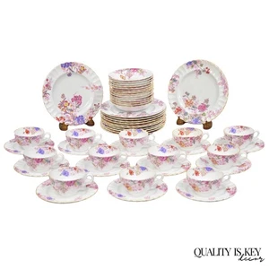 Spode England "Chelsea Garden" Bone China Porcelain Dinner Set 51 Pc Set - Picture 1 of 13