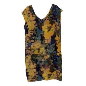 Maeve Painterly Seiden-Minikleid Damen Größe 12 Gelb Abstrakt Anthropologie - Bild 1 von 8