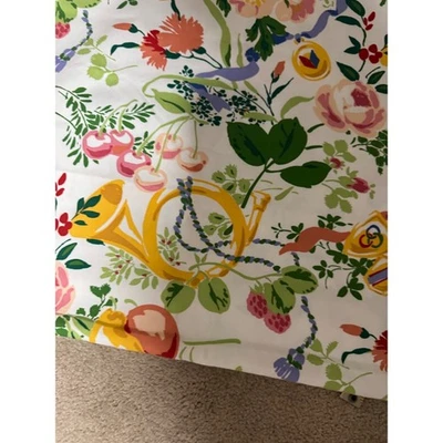 Дизайнерская ткань для двора цветочный фруктовый рог розы вишни виноград причудливый принт - Изображение 1 из 4