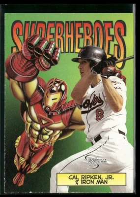 1998 SkyBox Dugout Axcess #7SH Cal Ripken Jr. / Iron Man SuperHeroes - Image 1 of 2