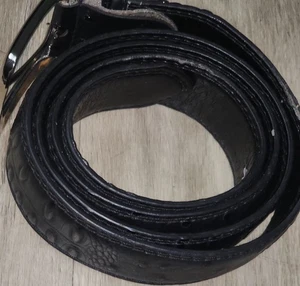 HERREN SCHWARZ STRAUSSENLEDER WESTERN FREIZEIT GÜRTEL XL 42-44 - Bild 1 von 4