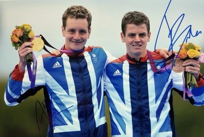 Alistair Brownlee 2x signiert Olympia Gold Triathlon Foto Autogramm signed (38) - Bild 1 von 3
