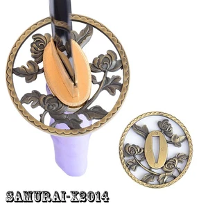 Protector de mano Crisantemo Tsuba para espada samurai japonesa Katana Wakizashi - Imagen 1 de 3