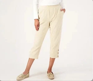 Isaac Mizrahi Live Bridgehampton Regular Knit Pants 5X Light Sand A575218 NEW - Picture 1 of 3