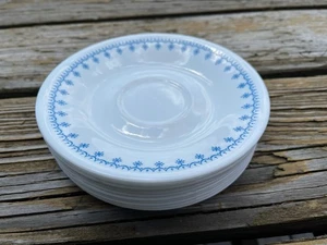 1~~~ 6.25" Vintage CORELLE Corning Copo de Nieve Azul Guirnalda Platillo - Imagen 1 de 1