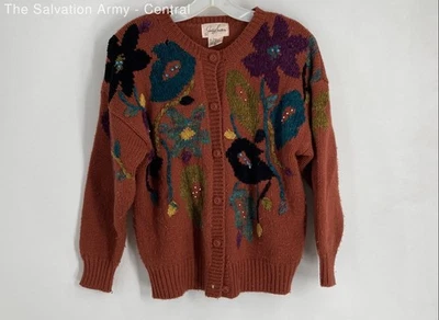 Jaclyn Smith Womens Multicolor Long Sleeve Button Front Cardigan Sweater Size S - Image 1 of 4