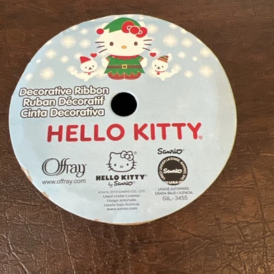 Offray Hello Kitty Decorative Ribbon Spool 7/8” x 9' Christmas - Image 1 of 3