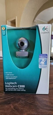 Logitech C200 Webcam with Built-In Microphone for PC Video Conferencing - Image 1 of 4