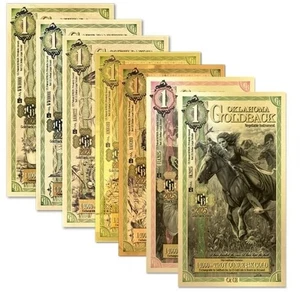 1 paquete mixto Goldback (7 piezas) - 1/1000th Troy OZ .9999 billetes respaldados por oro, uno... - Imagen 1 de 2