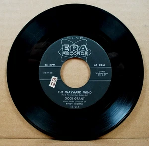 Gogi Grant -The Wayward Wind/No More Than Forever (45 RPM, 1955, Era Records) - Picture 1 of 5