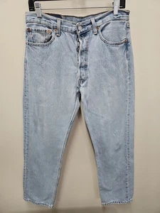 Vintage 90s Levis 501 Denim Jeans Size 33x30 Light Wash - Picture 1 of 24