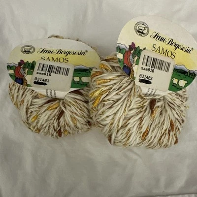 2 madejas Lana Borgosesia Samos hilo sam816 oro blanco óxido Italia Slub vintage Foto 1 de 3