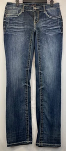 Seven For All Mankind Jeans - Womens Size 6 Blue Thick Stitch Distressed (3666) - Picture 1 of 21