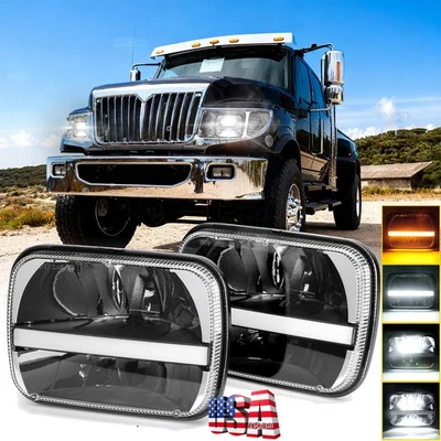 DOT Pair 7x6" LED Headlights H6054 for International Harvester TerraStar 2010-16 - Image 1 of 4
