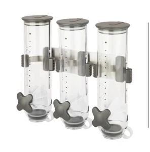Zevro Indispensable SmartSpace Montaje en Pared Triple Dispensador de Alimentos Secos 39OZ, Gris - Imagen 1 de 3