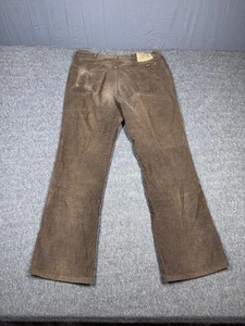 Vintage Roebucks Pants Mens 35 Brown Corduroy Straight Leg Made USA 70s 80s - Picture 1 of 18