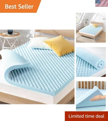 Topper de espuma viscoelástica doble de 3 pulgadas con tela de enfriamiento para un soporte máximo Foto 1 de 4