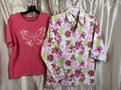 Chaqueta para mujer Kim Rogers multicolor floral manga 3/4 camisa de lino y mariposa Foto 1 de 4