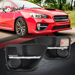 LED DRL Strip Front Bumper Fog Light Lamps Bezel Cover for 15-17 Subaru WRX/STI - Bild 1 von 8