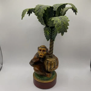 Candelabro in metallo dipinto a mano scimmia e palma, Petites Choses, USA, bello! - Foto 1 di 8