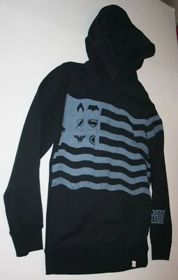 New Gap Kids Boys 14 16 Year XXL Pull Over Hoodie DC Comics Black Justice League - Image 1 of 2