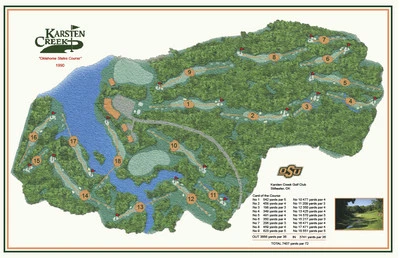 Karsten Creek 1990 Tom Fazio - un mapa de campo de golf vintage Foto 1 de 3