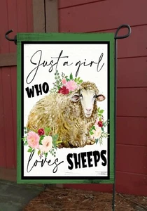 Gartenfahne Just A Girl Who Loves Sheep * Top Qualität * doppelseitig - Bild 1 von 1