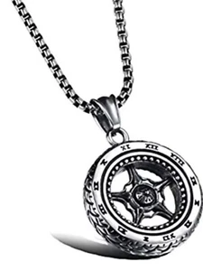 Collana Ruota Ruota Preghiera Simbolo Buddismo Ruota Preghiera Tibetana - Foto 1 di 4