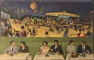 New York City NY Cafe Nino Couples At Tables & “Esprit Carnival” Mural Postcard - Picture 1 of 2