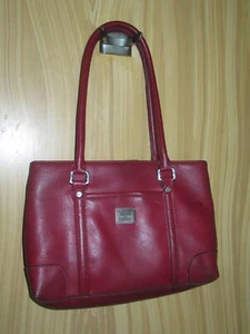 Liz Claiborne Purse Burgundy 6 Pouches Business Attache Messenger Double Strap - Picture 1 of 6