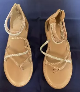 Kids Old Navy Glitter Braided Strappy Grecian Gladiator Sandals Girls Size 4 - Picture 1 of 6
