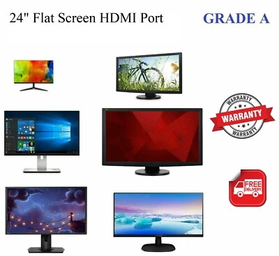 CHEAP Monitor 24" Inch HDMI PC Computer LED FULL HD FLATSCREEN - Image 1 of 4