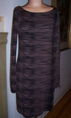 TART Black Nude Optical Illusion LS Scoop Neck BodyCon Dress Sz XS EUC - Image 1 of 4