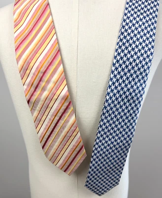 Lote de 2 corbatas de seda Charles Tyrwhitt rosa/azul para hombre Foto 1 de 3