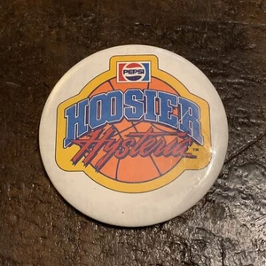 VTG INDIANA University HOOSIER Hysteria  2.5" Pinback Button RARE Basketball - Picture 1 of 3
