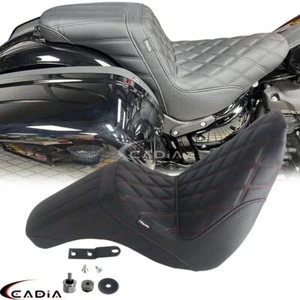 For Harley Low Rider FXLRS FXLRST FXLR FLSB 18-24 Club Style 2-Up Seat & Gel Pad - Picture 1 of 11