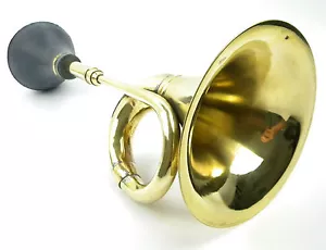 Oldtimer Hupe Nostalgie Ballhupe Tröte Messing poliert Autohorn Fanhupe Handhupe - Bild 1 von 1