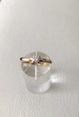 solitaire diamant 0,17 ct or jaune 18 carats, 750, poids 3 g, Neuf - Photo 1/4