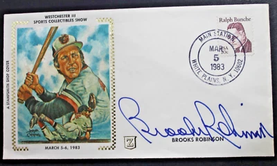 Brooks Robinson (d.2023) Baltimore Orioles Autographed 1983 First Day Cover JSA - Image 1 of 3