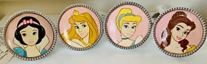 DISNEY PRINCESS DRAWER PULLS KNOBS SET-4 BELLE AURORA CINDERELLA SNOW WHITE NIB - Picture 1 of 7