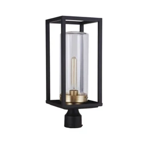 Craftmade Transitional Neo 1 Light Outdoor Post, Midnight/Brass - ZA4825-MNSB - Picture 1 of 1
