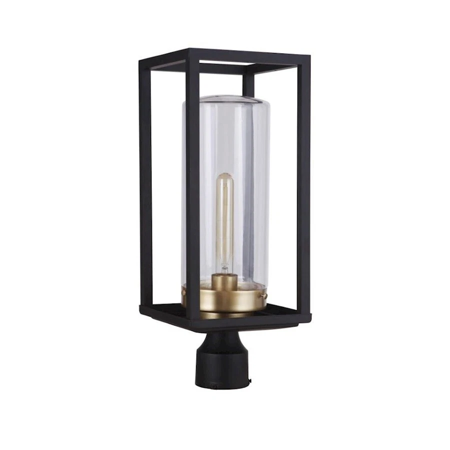 Craftmade Transitional Neo 1 Light Outdoor Post, Midnight/Brass - ZA4825-MNSB - Image 1 of 1