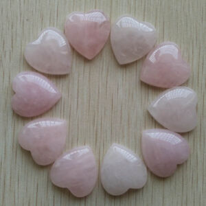 Wholesale 10pcs/lot Natural rose quartz stone heart Cab CABOCHON Beads 25mm