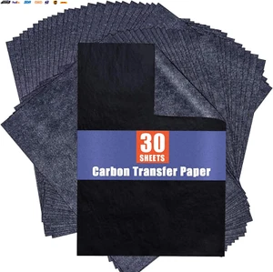 Carbon Paper for Tracing Graphite Transfer-Paper - 30 Pcs Black Graphite Paper - Picture 1 of 7