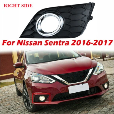Cubierta de moldura de rejilla antiniebla para parachoques delantero derecho para Nissan Sentra 2016 2017 Foto 1 de 4