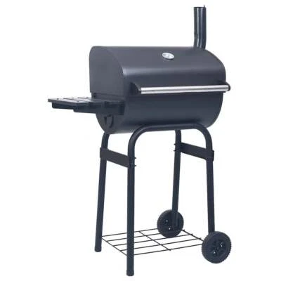 Barbecue a Carbone con Affumicatore e Ripiano Basso Nero Braciere vidaXL - Immagine 1 di 4
