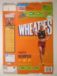 MT WHEATIES Box 2007 18oz HUNTER KEMPER  Triathlete Champion [G7E13h] - Picture 1 of 2