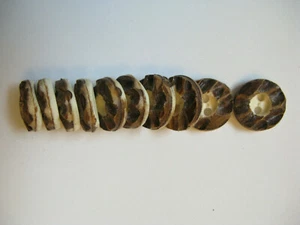 Rustikaler Trachtenknopf echt Hirschhorn 10 STÜCK D 16mm H 5mm 2 Loch - Picture 1 of 2